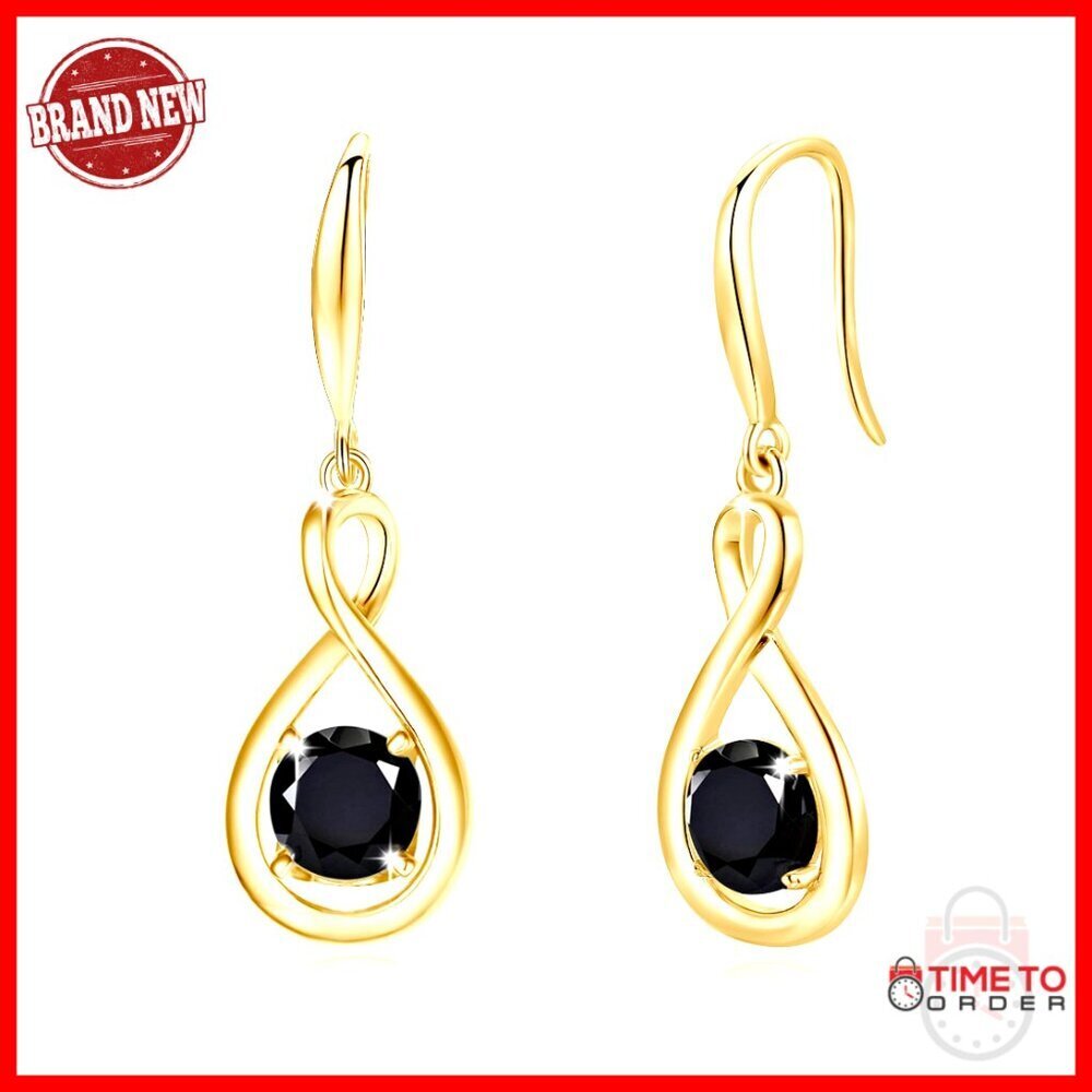 925 Sterling Silver Drop Earrings Infinity Birthstone Dainty Jewelry Gift